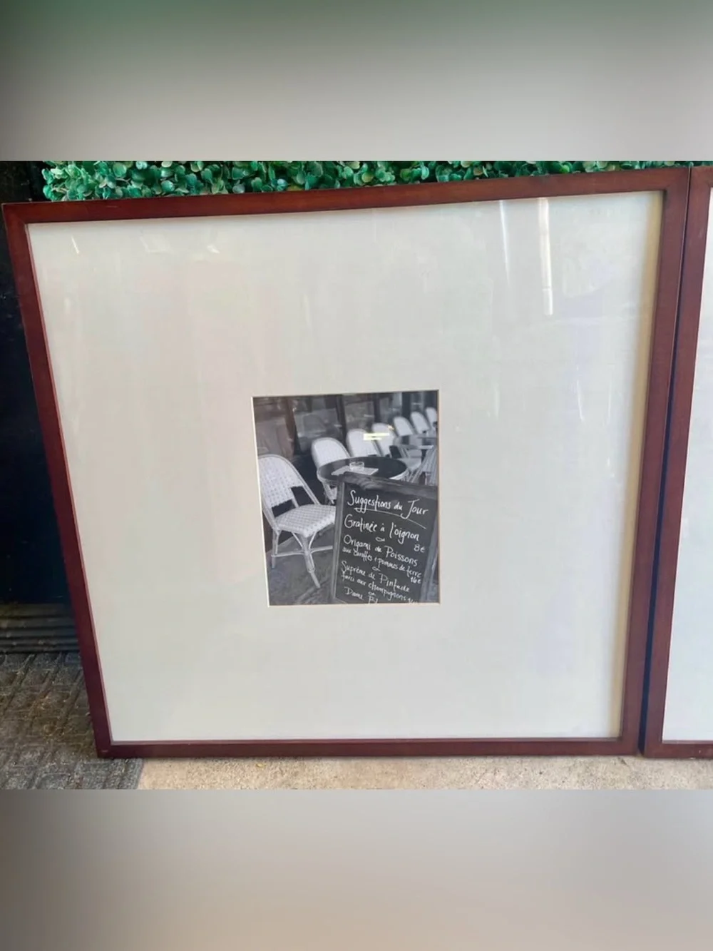 ✨ Pottery Barn Framed Art Set of 2 Black & White European Street Photography ✨
